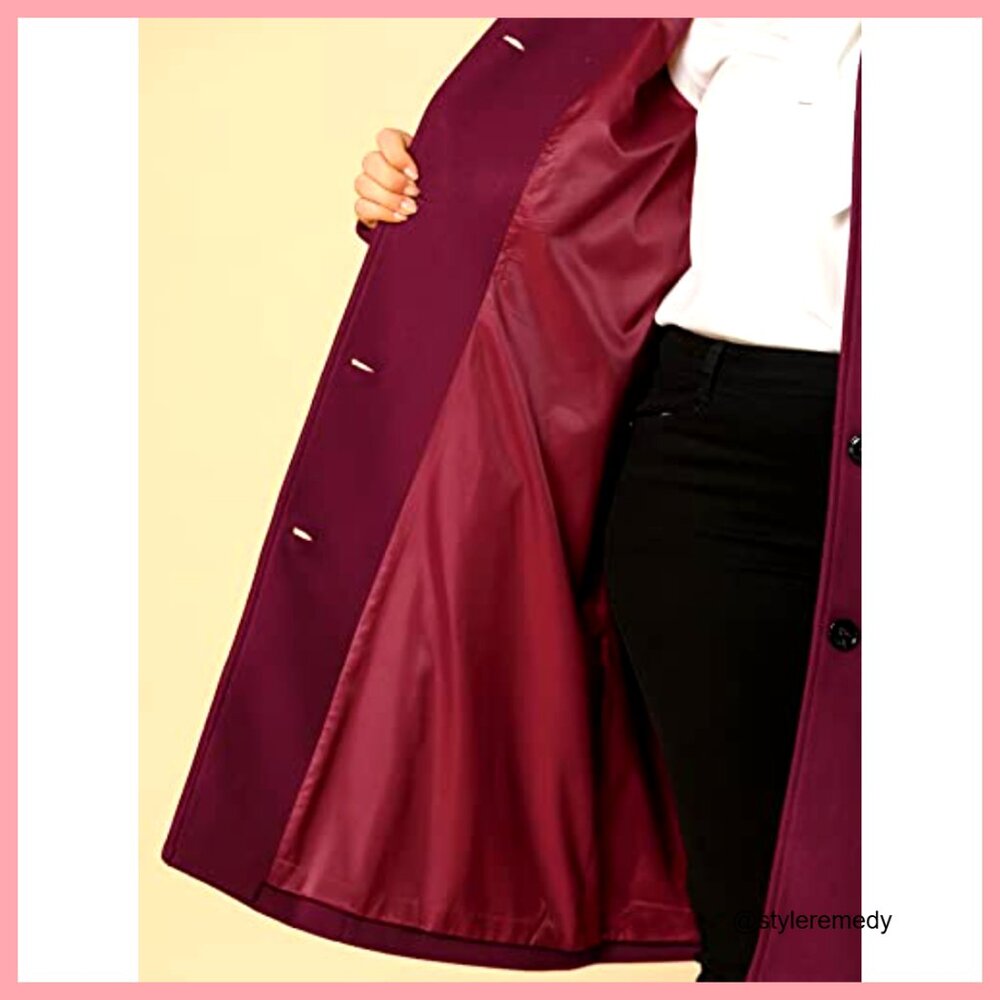 Plus Size Single Breasted Belted Winter Long Coat… - image 6